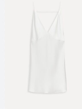 ZARA Satin Cami Top – Ivory, Open Back, Acetate Blend, Size M (NWT)